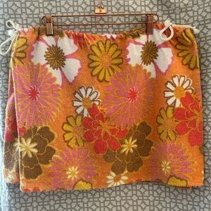Handmade True Vintage Mod Floral Terrycloth Wrap Skirt by Retro Mermaid.